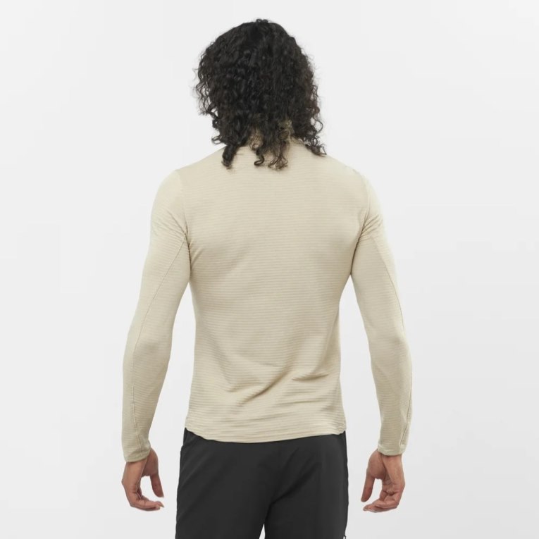 Cream Salomon Outline Half Zip Men's Sweatshirt | PH 96135M